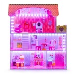 Casuta din lemn Tennessie DollHouse cu iluminare Led - Casa pentru papusi cu mobilier inclus de la EcoToys